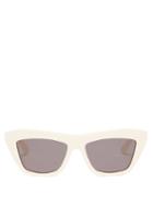 Bottega Veneta - Cat-eye Acetate Sunglasses - Womens - Ivory
