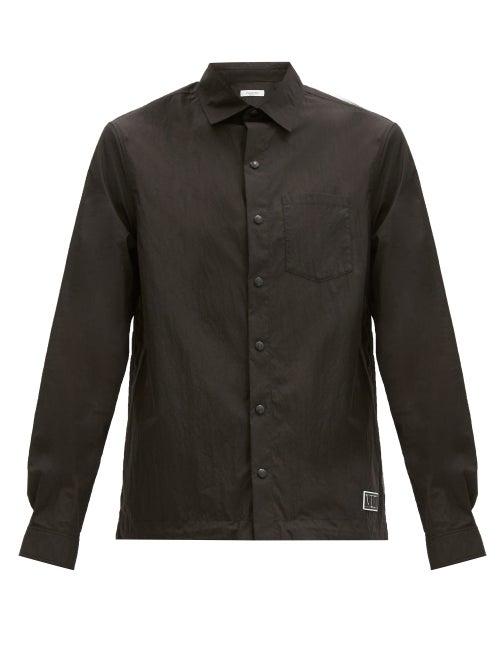 Matchesfashion.com Valentino - Rubber Logo-patch Cotton-blend Poplin Shirt - Mens - Black