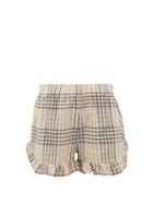Matchesfashion.com Ganni - Checked Seersucker Shorts - Womens - Cream Multi