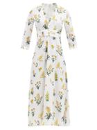 Matchesfashion.com Goat - Laurelle Meadow-print Crepe Midi Dress - Womens - Yellow Multi