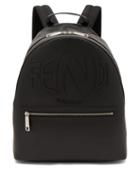 Fendi - Warped-logo Leather Backpack - Mens - Black