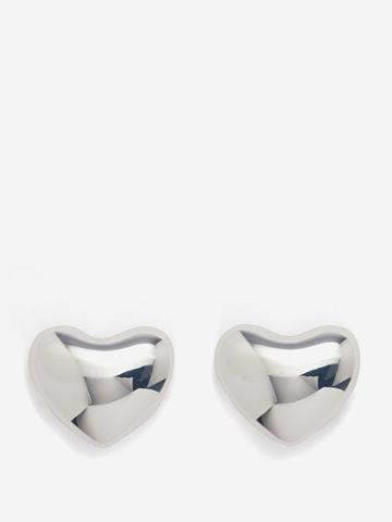 Annika Inez - Voluptuous Heart Small Sterling-silver Earrings - Womens - Silver