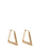 Bottega Veneta - 18kt Gold-plated Crystal Triangle Hoop Earrings - Womens - Crystal