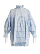 Matchesfashion.com Cecilie Bahnsen - Alberte Cotton Blouse - Womens - Blue