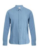Matchesfashion.com S0rensen - Driver Point Collar Cotton Blend Shirt - Mens - Blue