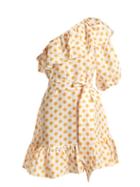 Matchesfashion.com Lisa Marie Fernandez - Arden Ruffled Linen Mini Dress - Womens - White Multi