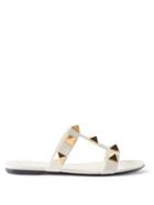 Valentino Garavani - Roman Stud Studded Leather Sandals - Womens - Cream