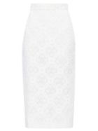Matchesfashion.com Alexander Mcqueen - High-rise Lace Pencil Skirt - Womens - White