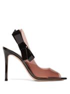 Matchesfashion.com Gianvito Rossi - Bow Trim Slingback Pvc Pumps - Womens - Black Nude