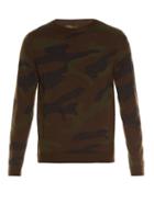 Valentino Crew-neck Camouflage-knit Wool Sweater