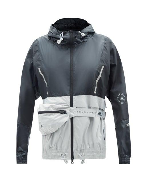 Adidas By Stella Mccartney - Packable Hooded Recycled-fibre Windbreaker - Womens - Black