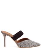 Matchesfashion.com Malone Souliers - Maisie 85 Point-toe Woven Mules - Womens - Silver