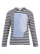 Comme Des Garçons Shirt Long-sleeved Striped Cotton T-shirt