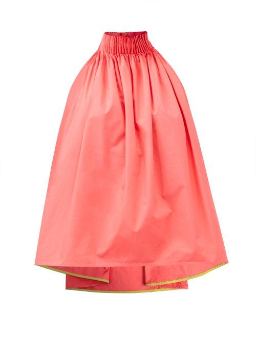 Roksanda - Jayla Pleated-halterneck Cotton-poplin Top - Womens - Coral