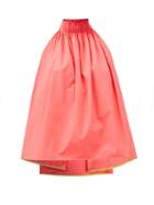 Roksanda - Jayla Pleated-halterneck Cotton-poplin Top - Womens - Coral