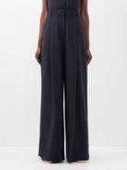 Raey - Soft Tailored Relaxed Wool Trousers - Womens - Navy