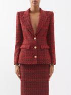 Alessandra Rich - Sequinned Tweed Jacket - Womens - Red Black