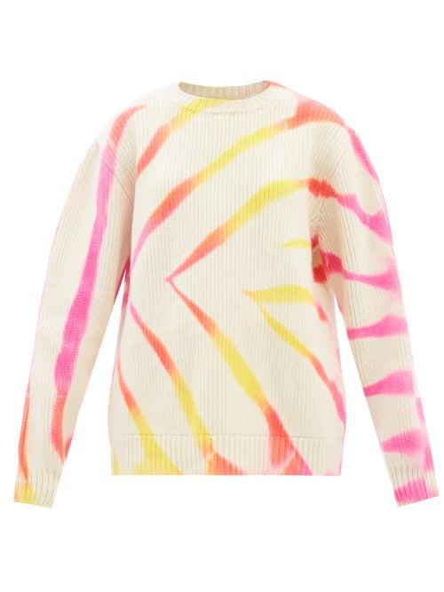 The Elder Statesman - Tie-dye Cashmere Sweater - Womens - Pink Multi