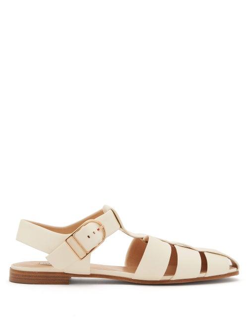 Matchesfashion.com Gabriela Hearst - Lynn Caged Leather Slingback Sandals - Womens - Cream