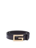 Matchesfashion.com Gucci - G Plaque Smooth Leather Belt - Mens - Black