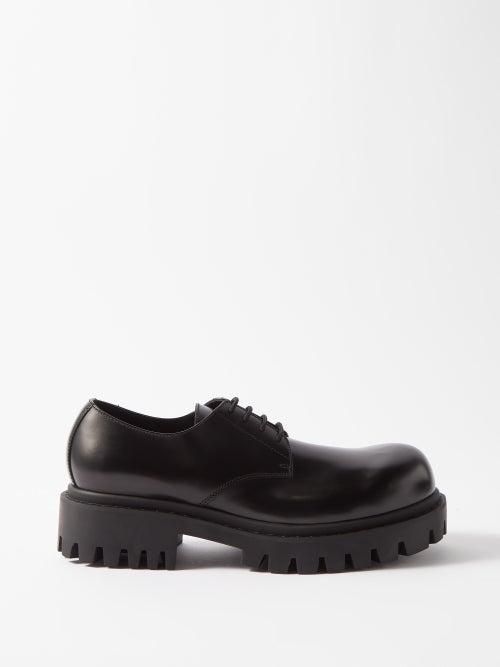 Balenciaga - Sergent Lug-sole Leather Derby Shoes - Mens - Black