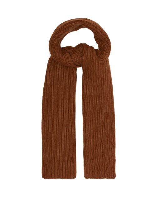 Matchesfashion.com Thom Sweeney - Ribbed Knit Cashmere Scarf - Mens - Camel