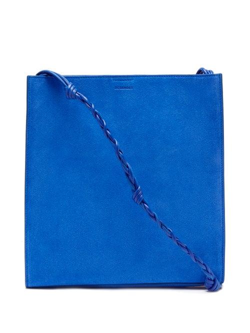 Ladies Bags Jil Sander - Tangle Medium Braided-strap Suede Shoulder Bag - Womens - Blue