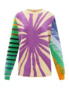 The Elder Statesman - Fantasy Intarsia-cashmere Sweater - Womens - Purple Multi