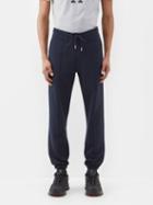 Moncler - Drawstring Cotton-jersey Track Pants - Mens - Dark Blue