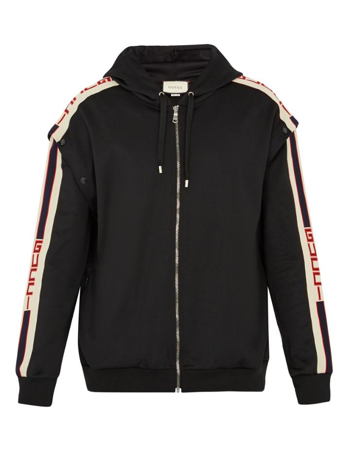 Gucci Hooded Zip-through Jersey Sweatshirt