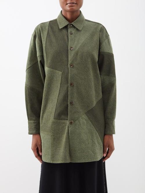 Etro - Vanessa Patchwork Cotton Overshirt - Womens - Khaki