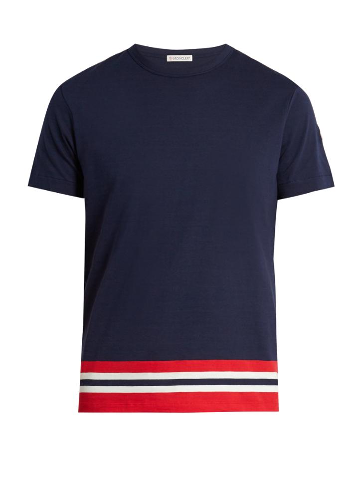 Moncler Striped-hem Cotton T-shirt