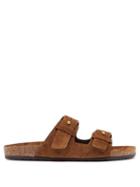 Matchesfashion.com Saint Laurent - Jimmy Two Strap Suede Slides - Mens - Brown