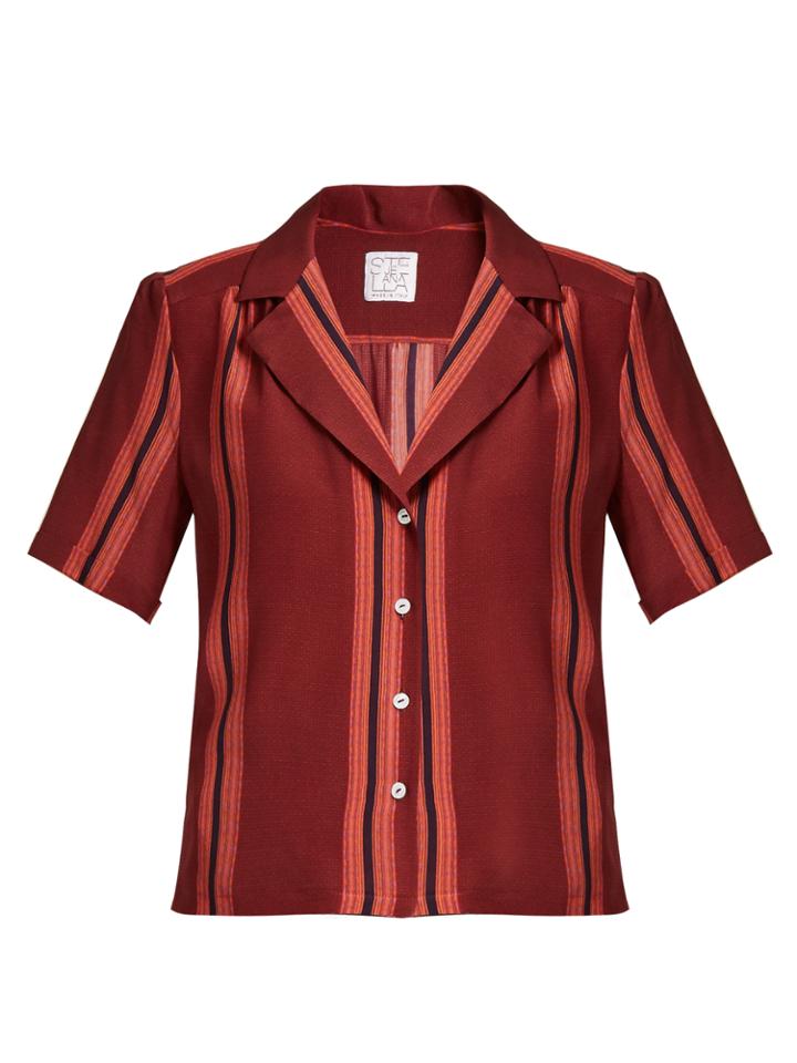 Stella Jean Lunatica Striped Silk Shirt