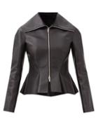 Givenchy - Peplum-hem Leather Jacket - Womens - Black