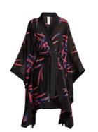 Diane Von Furstenberg Fern-print Cotton And Silk-blend Kimono Robe