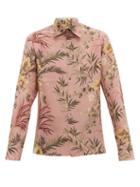 Matchesfashion.com 73 London - Garden Of Eden Floral Print Silk Shirt - Mens - Pink Multi