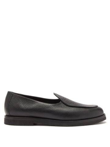 Mens Shoes Jacques Soloviere - Alexis Debossed-logo Grained-leather Loafers - Mens - Black