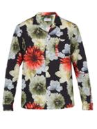 Matchesfashion.com President's - Rangi Floral Print Cuban Collar Cotton Shirt - Mens - Black