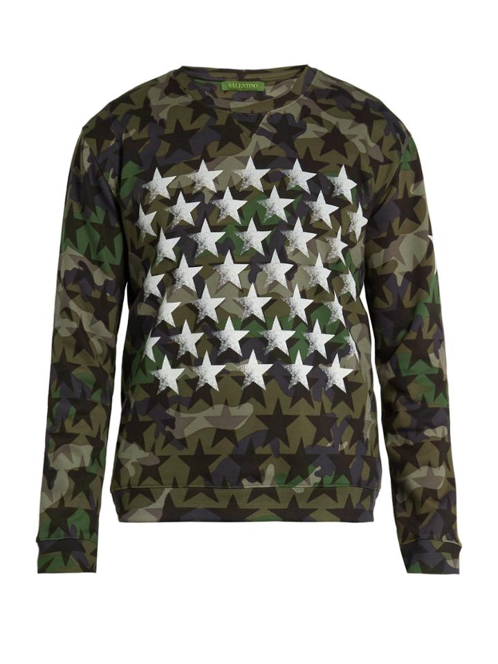 Valentino Camustars-print Cotton-blend Jersey Sweatshirt