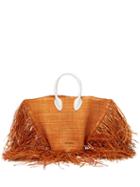 Matchesfashion.com Jacquemus - Le Baci Fringed Straw Tote Bag - Womens - Orange Multi
