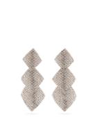 Matchesfashion.com Alessandra Rich - Crystal-embellished Square-drop Clip Earrings - Womens - Crystal