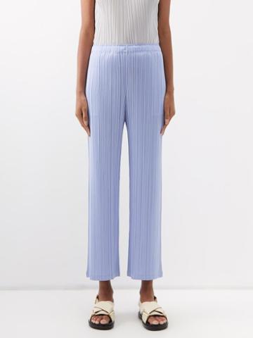 Pleats Please Issey Miyake - Technical-pleated Trousers - Womens - Light Blue