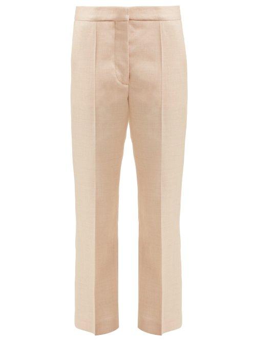 Matchesfashion.com Stella Mccartney - Cropped Tailored Twill Trousers - Womens - Light Pink