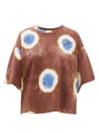 Matchesfashion.com Sea - Tie Dye Cropped Cotton Jersey T Shirt - Womens - Brown Multi