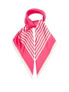 Matchesfashion.com Lescarf - No. 36 Striped Silk-twill Scarf - Womens - Pink White