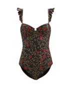Matchesfashion.com Agua By Agua Bendita - Ajonjol Floral-print Underwired Swimsuit - Womens - Black Print