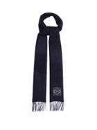 Ladies Accessories Loewe - Anagram-embroidered Wool-blend Scarf - Womens - Blue Multi