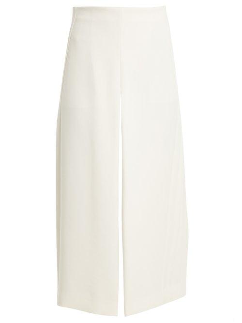 Matchesfashion.com Diane Von Furstenberg - High Waisted Crepe Culottes - Womens - Ivory