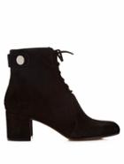Gianvito Rossi Finlay Lace-up Suede Ankle Boots